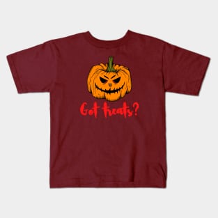 HALLOWEEN DAY SCARY PUMPKIN GOT TREATS DESIGN ILLUSTRATION Kids T-Shirt
